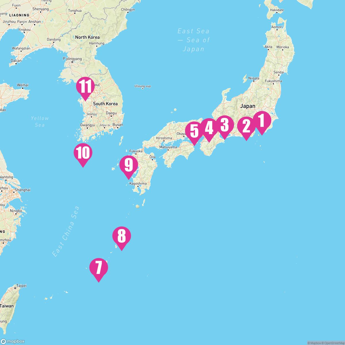 10 Night Japan: Osaka Jeju Nagoya & Okinawa (Tokyo To Incheon)