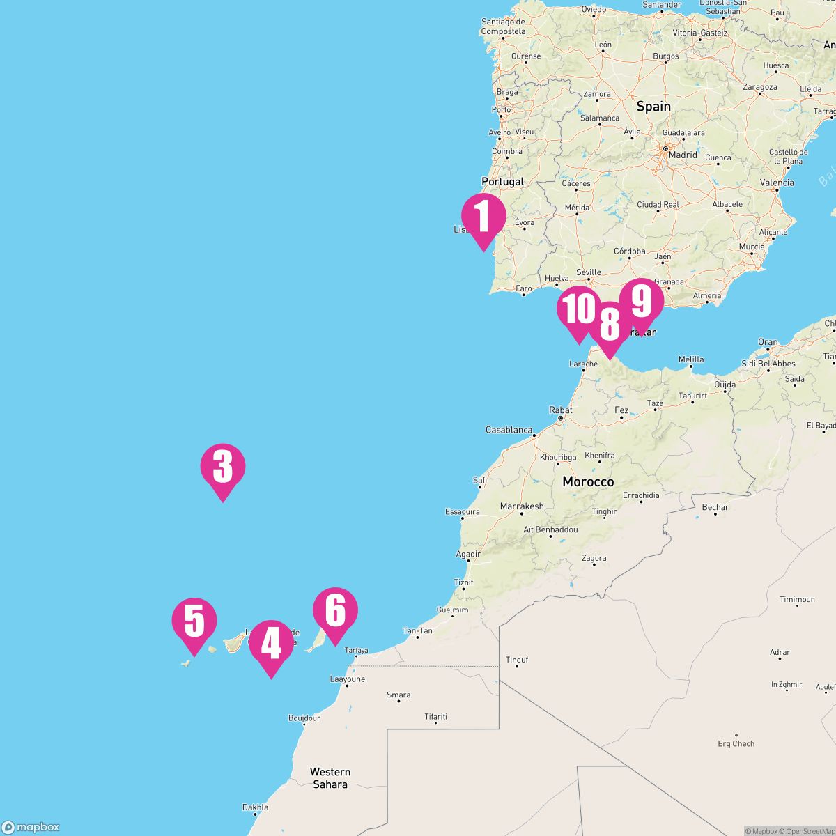10 Night Europe: Spain Gibraltar & Canary Islands (Lisbon Roundtrip)