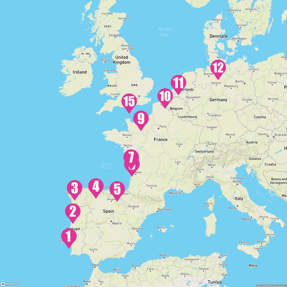 14 Night Europe: France Spain Germany & Portugal (Lisbon To Southampton)