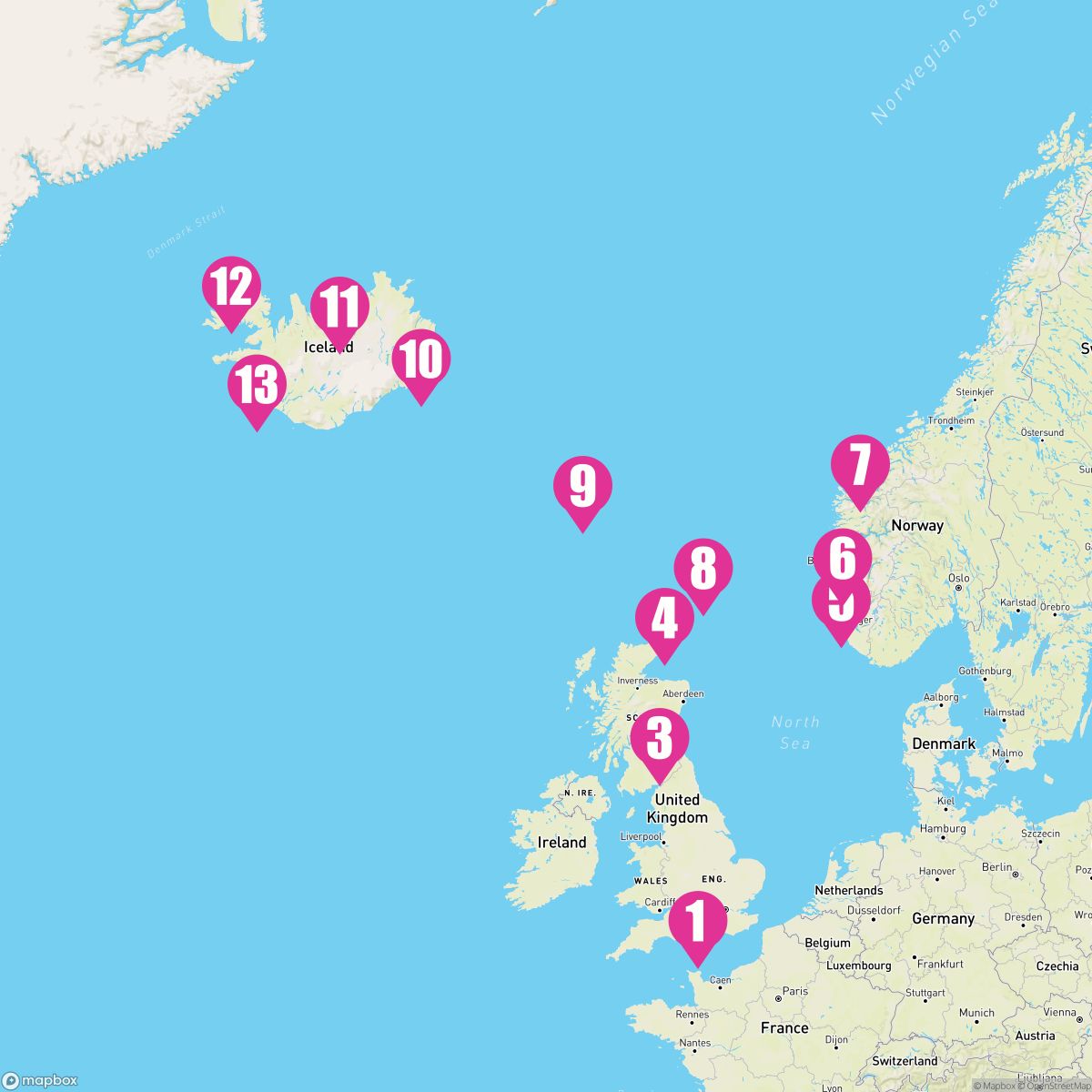 12 Night Northern Europe: Iceland Norway & Scotland (Southampton To Reykjavik)