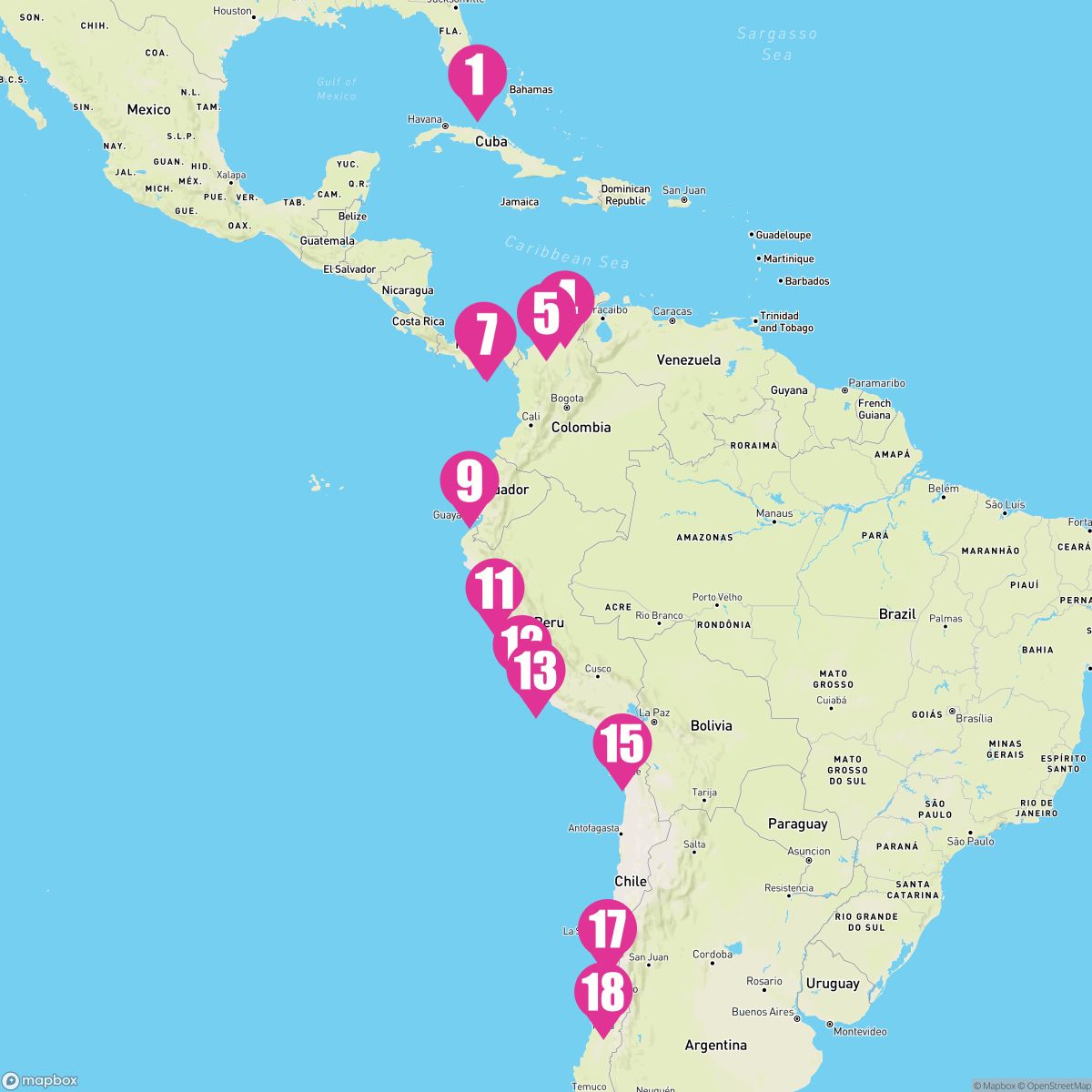 17 Night South America: Colombia & Chile (Miami To Santiago)
