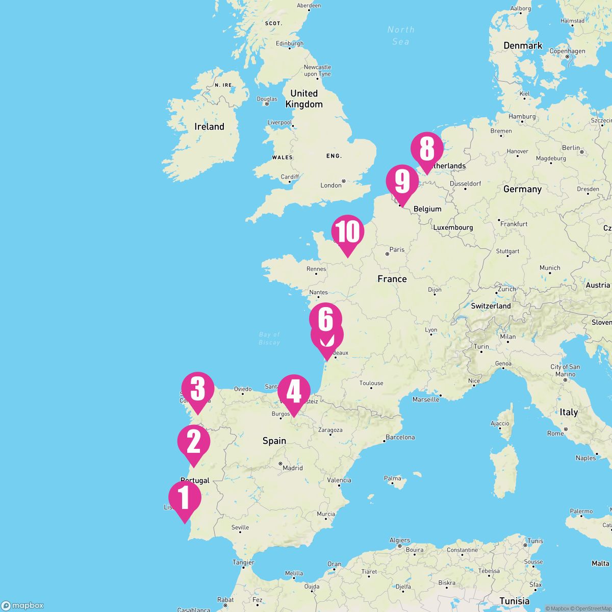 9 Night Europe: France Spain England & Portugal (Lisbon To Le Havre)