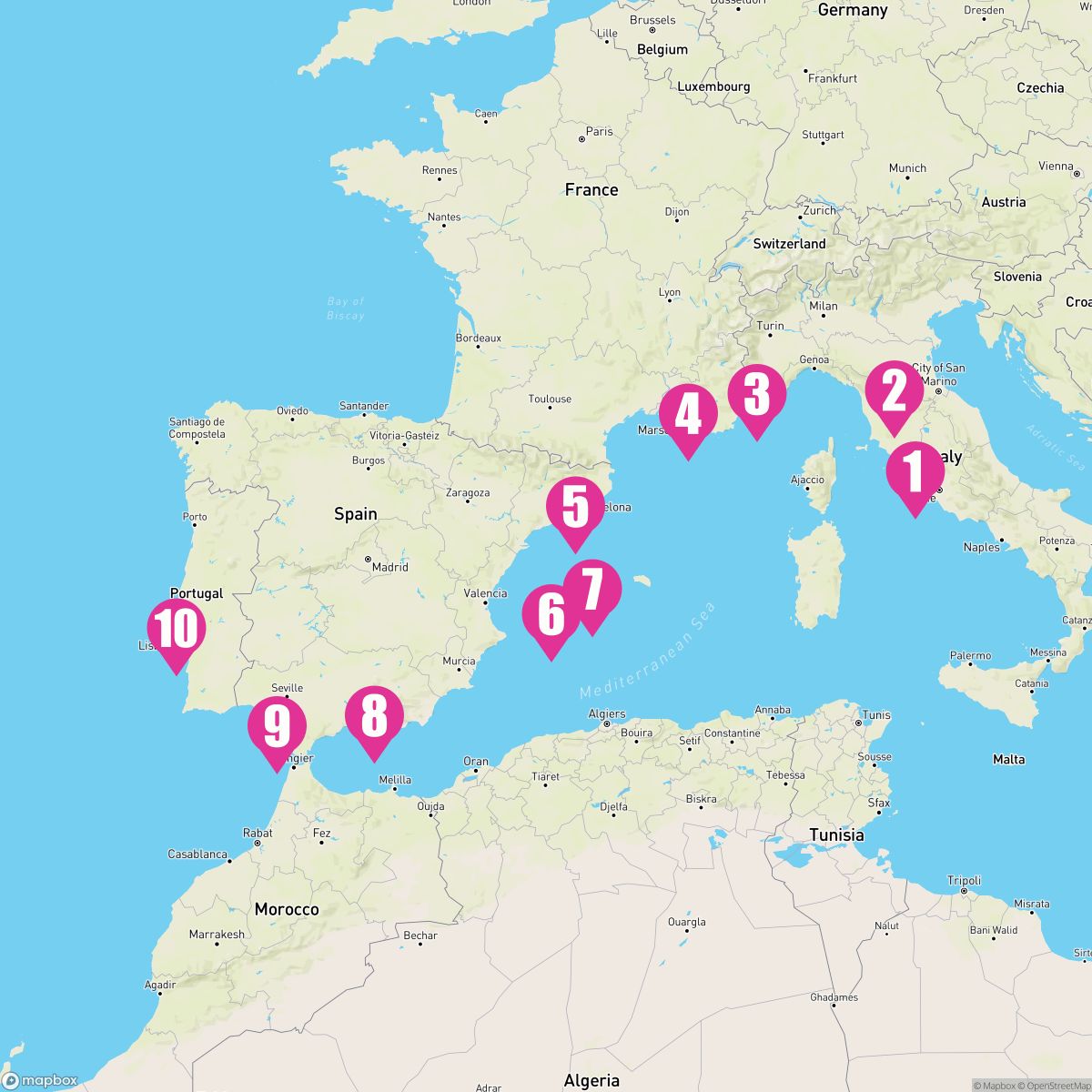 9 Night Mediterranean: Italy France & Spain (Rome To Lisbon)