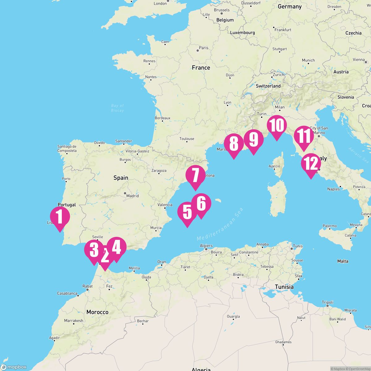 11 Night Mediterranean: Italy France & Spain (Lisbon To Rome)