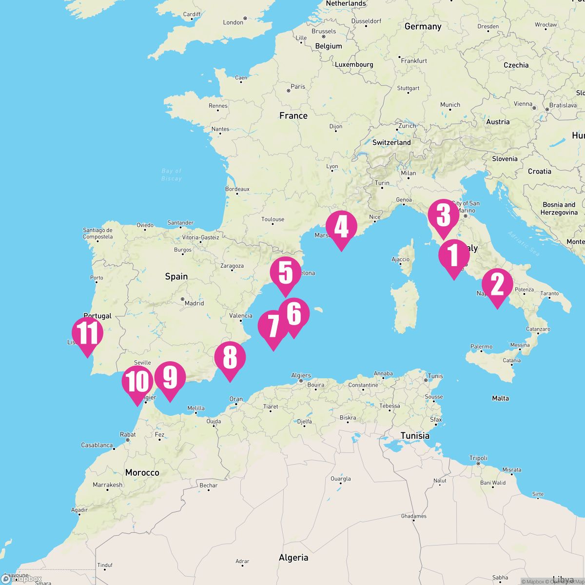 10 Night Mediterranean: Italy France & Spain (Rome To Lisbon)