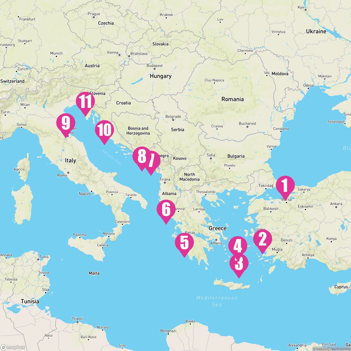 10 Night Greek Isles: Santorini & Mykonos (Istanbul To Trieste)