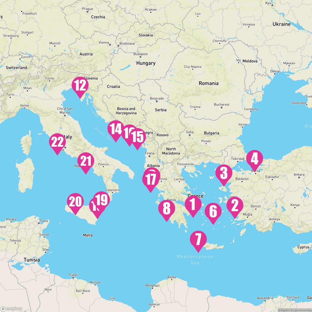 21 Night Athens Adriatic & Italy: Mykonos & Palermo (Athens To Rome)