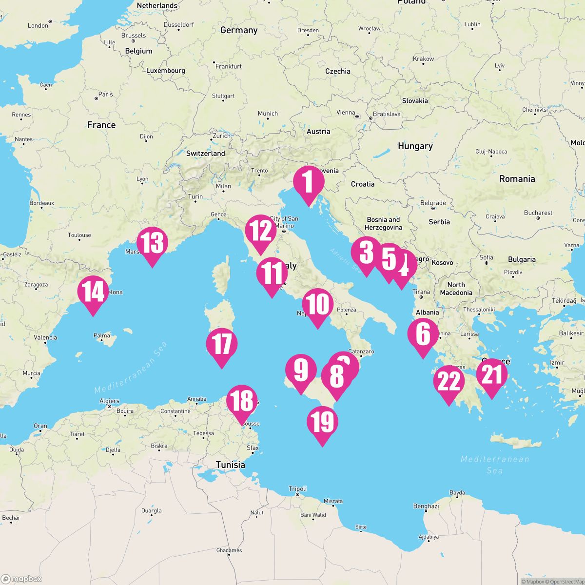 24 Night Italys Traversing: Palermo & Barcelona Overnight (Trieste To Rome)