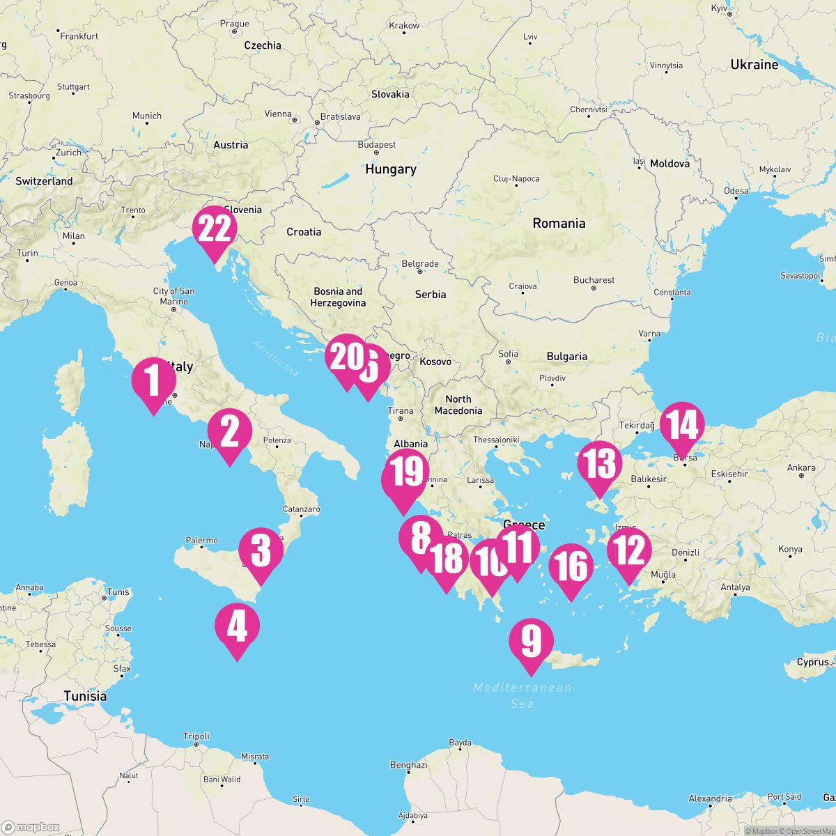 21 Night Malta Sicily Athens & Adriatic: Naples & Mykonos (Rome To Trieste)