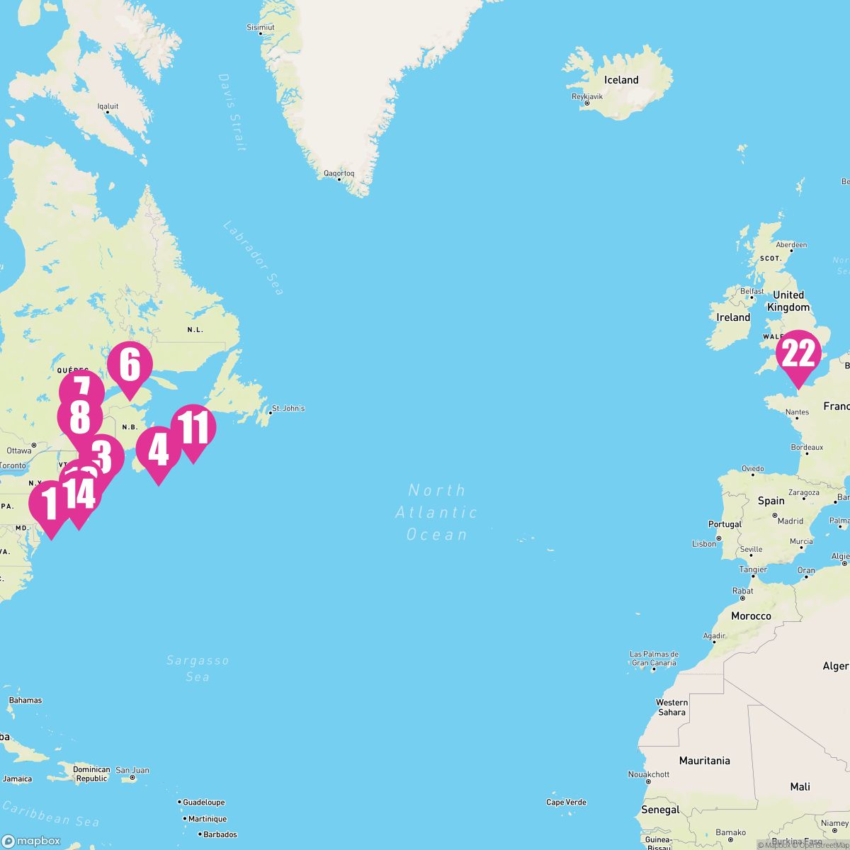 21 Night Transatlantic Crossing New England & Canada (New York To Southampton)