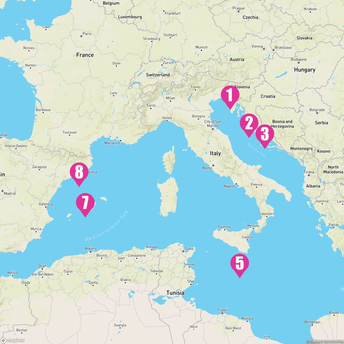 7 Night Mediterranean (Trieste To Barcelona)