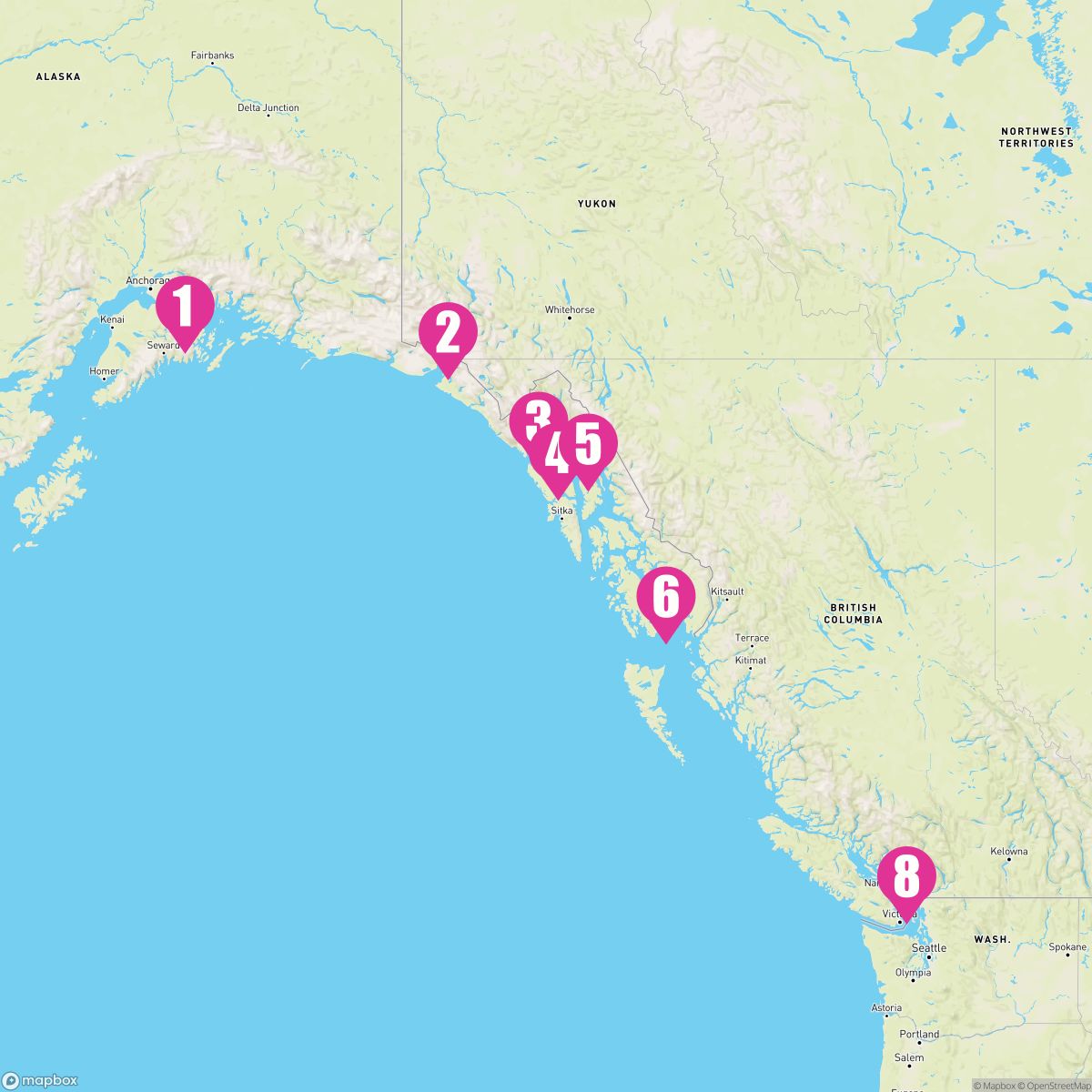7 Night Voyage Of The Glaciers With Glacier Bay Southbound (Anchorage To Vancouver)