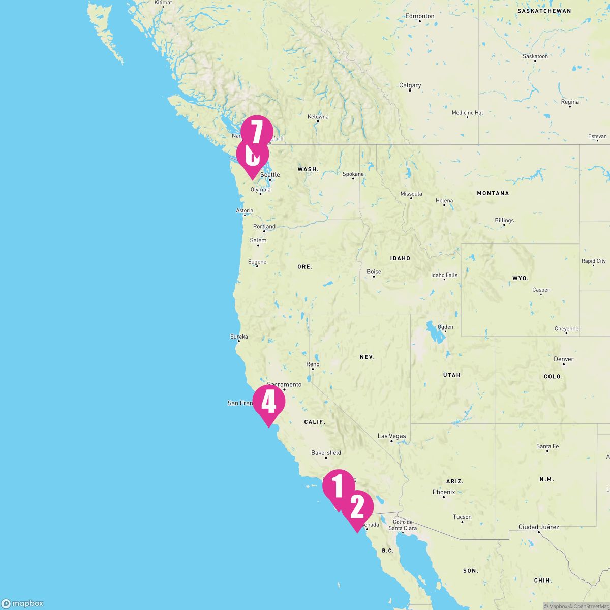 6 Night Coastal - Wine Country (Los Angeles To Vancouver)