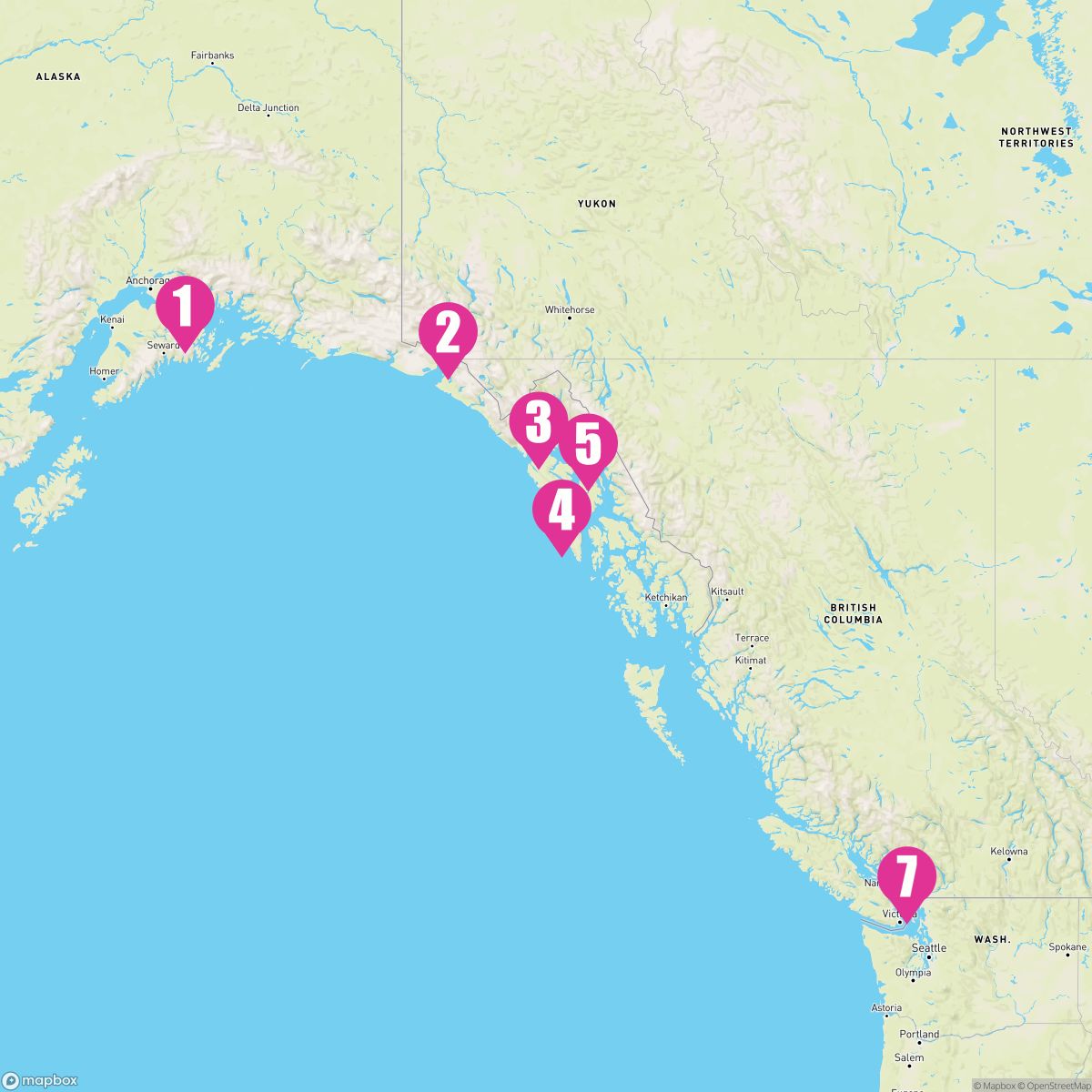 7 Night Voyage Of The Glaciers With Glacier Bay Southbound (Anchorage To Vancouver)