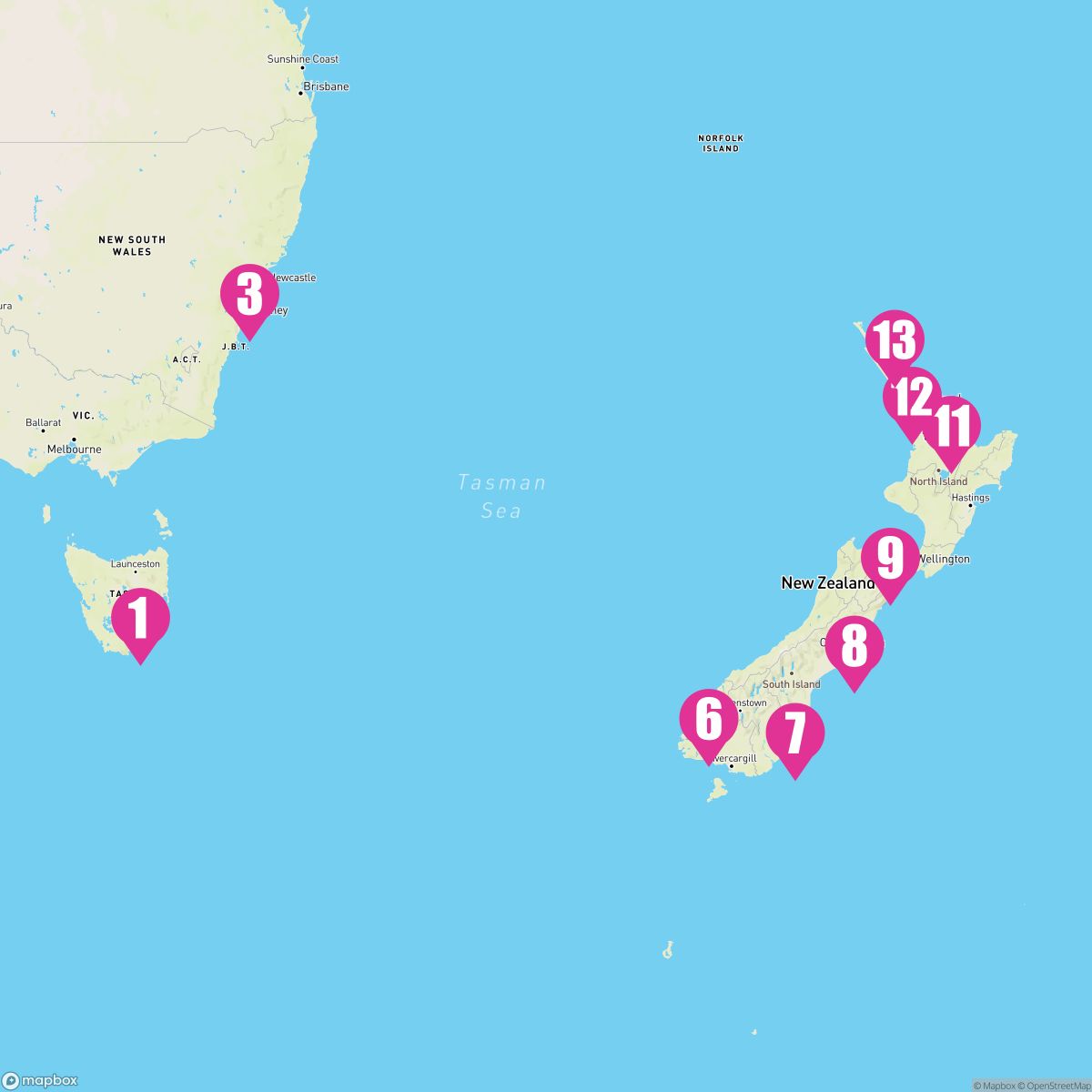 18 Night New Zealand (Hobart Roundtrip)