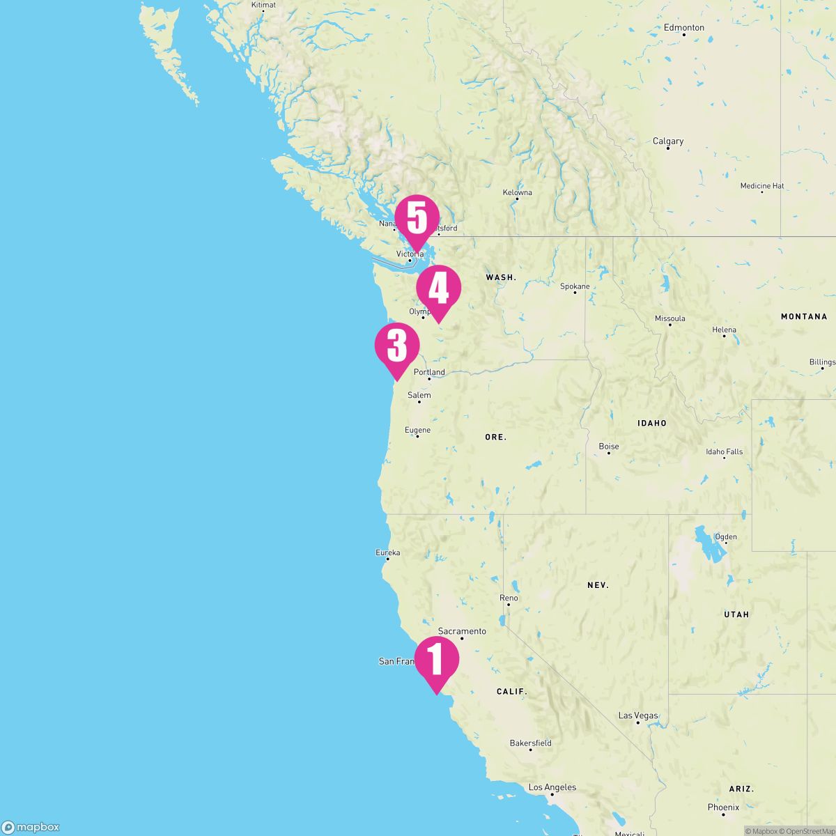 7 Night Pacific Northwest Coast (San Francisco Roundtrip)