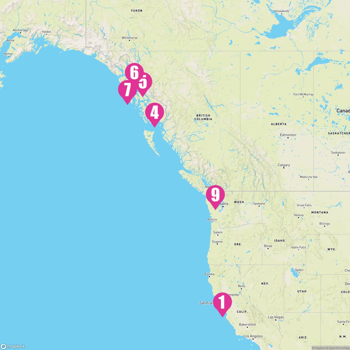 11 Night Alaska Inside Passage (San Francisco Roundtrip)