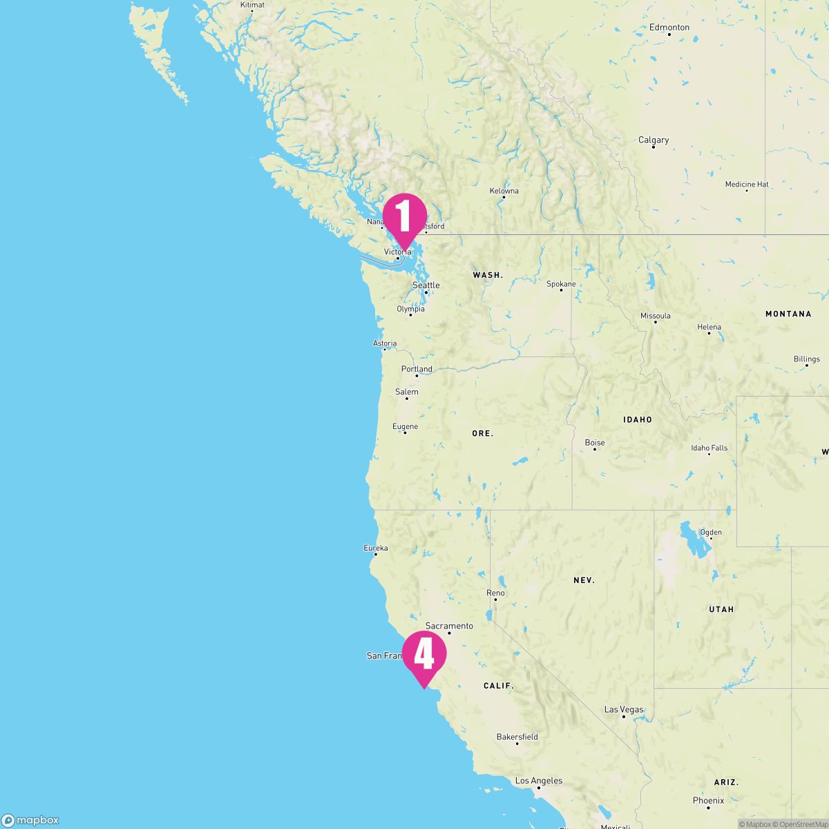3 Night Pacific Coastal (Vancouver To San Francisco)