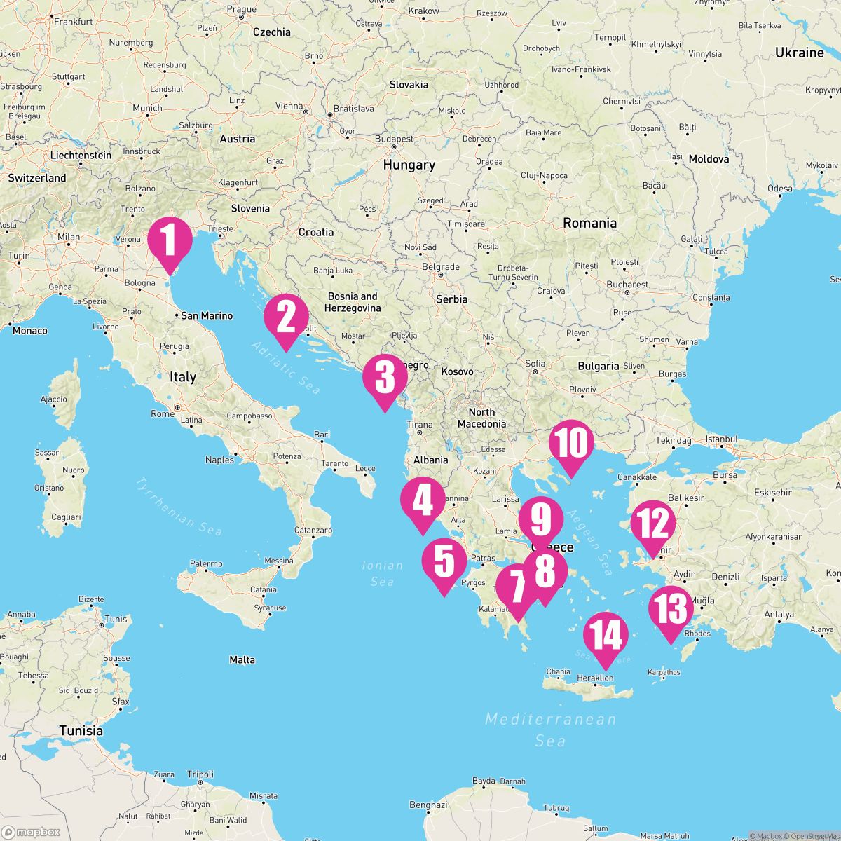 14 Night Eastern Mediterranean (Venice-Fusina To Athens)
