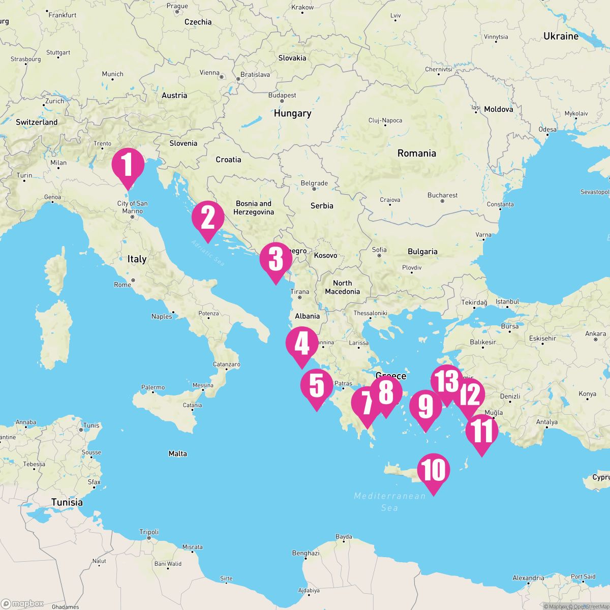 14 Night Eastern Mediterranean (Venice-Fusina To Athens)
