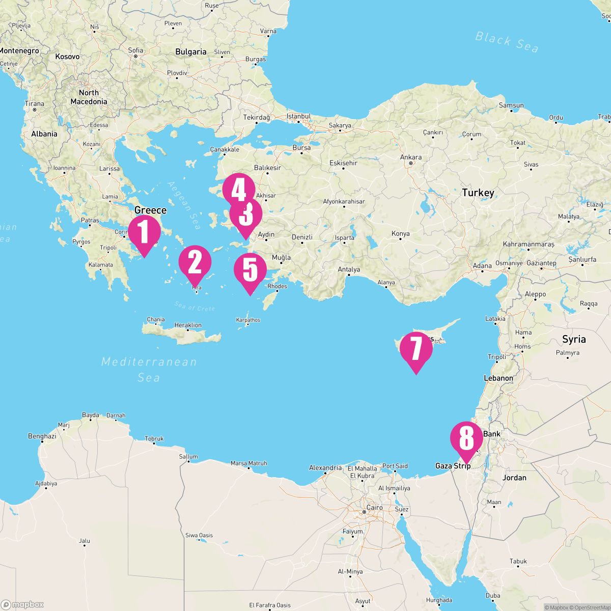 7 Night Aegean Gems & Eastern Mediterranean (Athens Roundtrip)