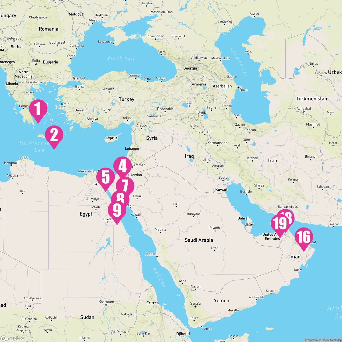 18 Night  Holy Land Egypt & Arabia (Athens To Dubai)