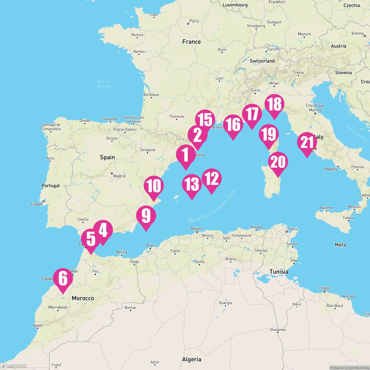20 Night Western Mediterranean (Barcelona To Rome)