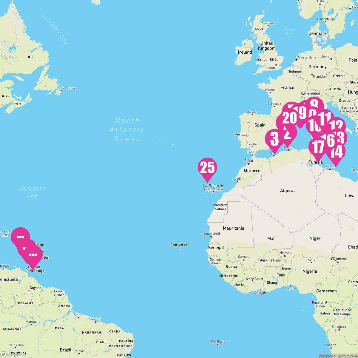 34 Night Caribbean Crossing From The Mediterranean (Barcelona To Bridgetown)
