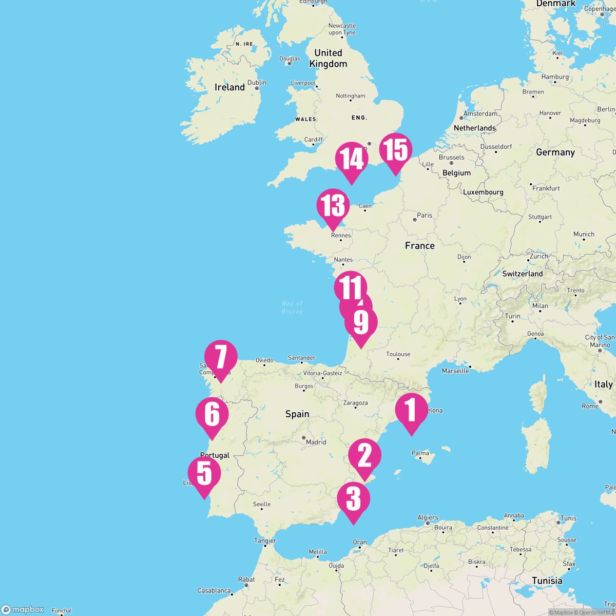 14 Night Portugal Spain & France (Barcelona To Dover)