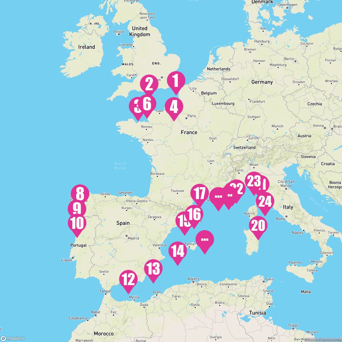 28 Night Gems Of The Mediterranean (London To Barcelona)