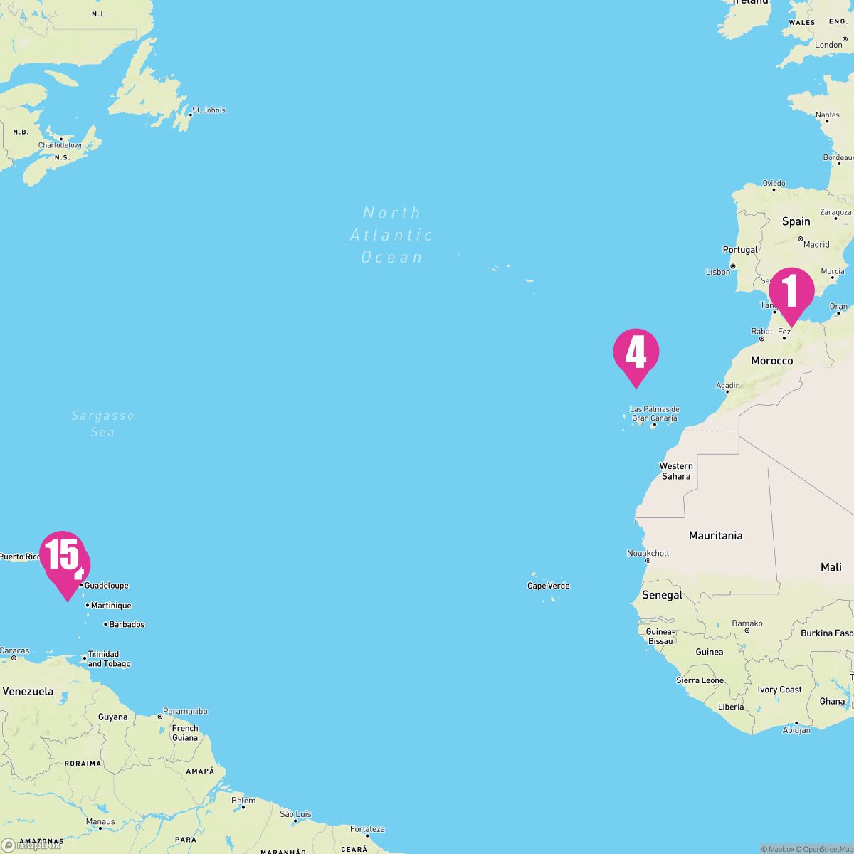 14 Night Transatlantic Autumn Voyage Ii (Malaga To Marigot)