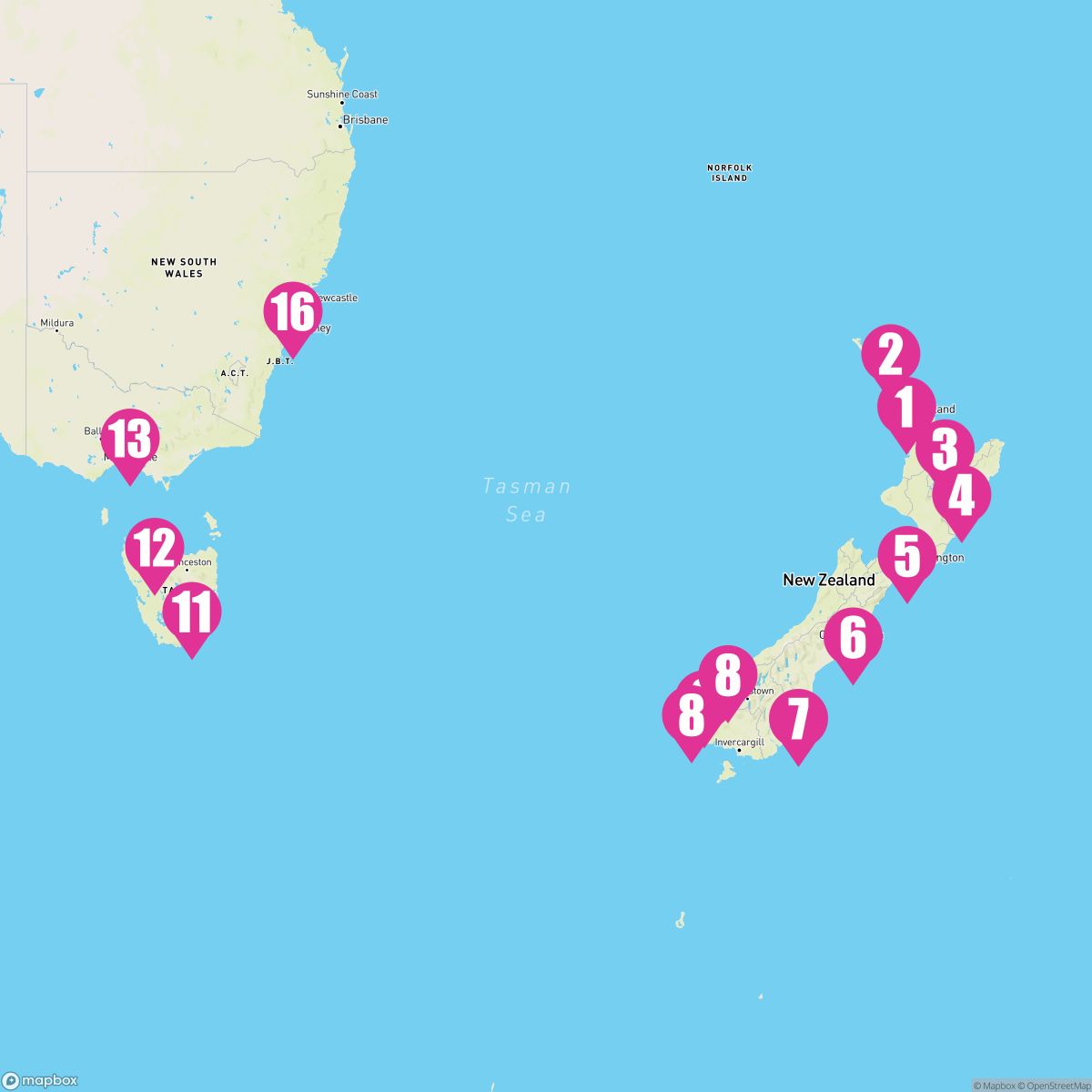 15 Night New Zealands Coastal Gems (Auckland To Sydney)