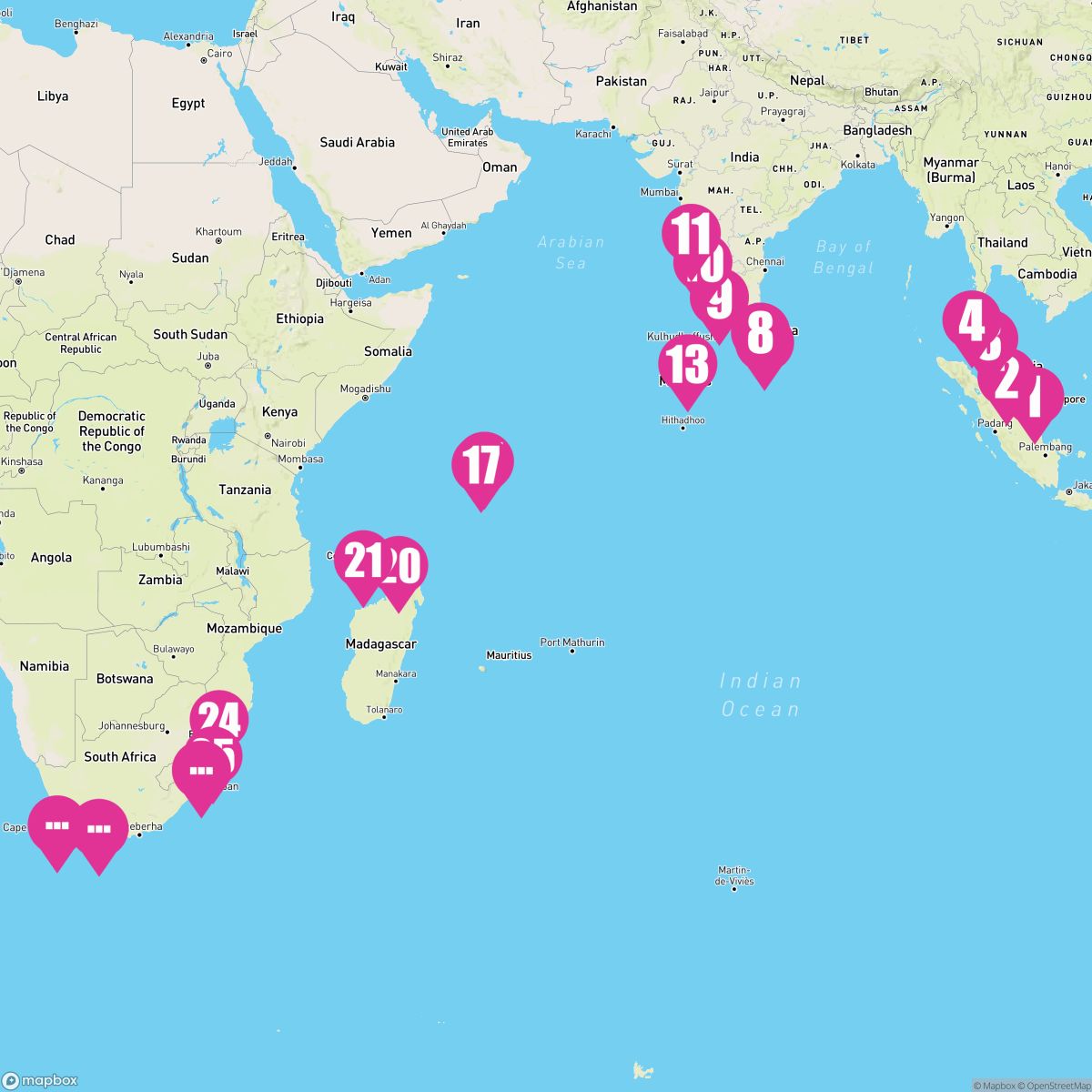 30 Night Indian Ocean Exploration (Singapore To Cape Town)