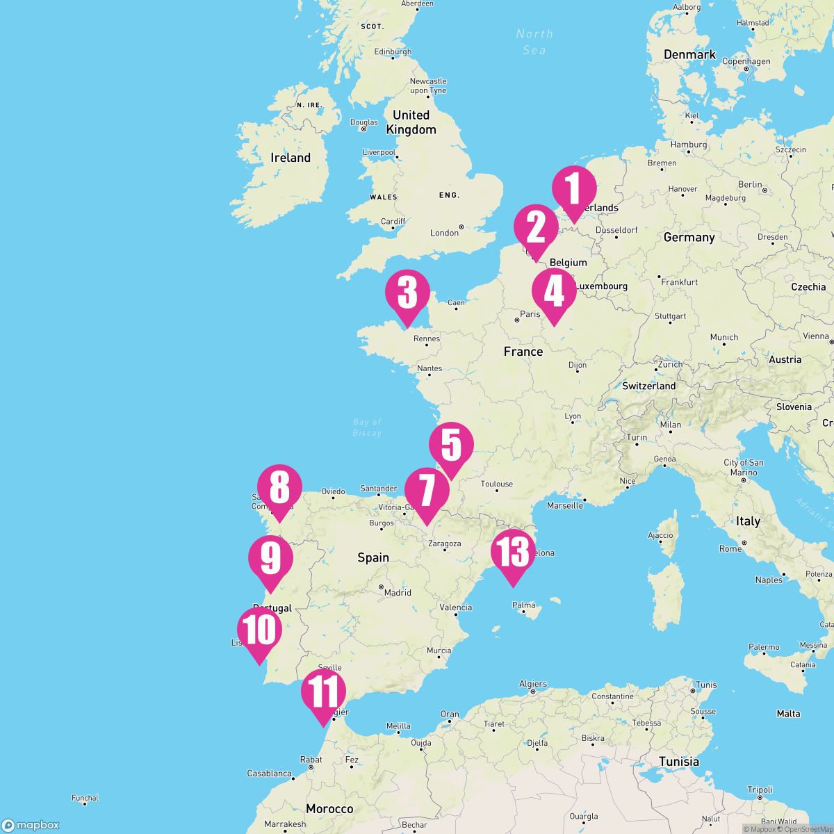 12 Night Dreams Of Bordeaux (Amsterdam To Barcelona)