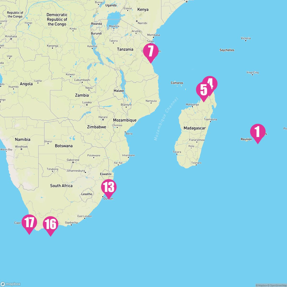 16 Night Stunning Beaches & The Big Five (Port Louis To Cape Town)