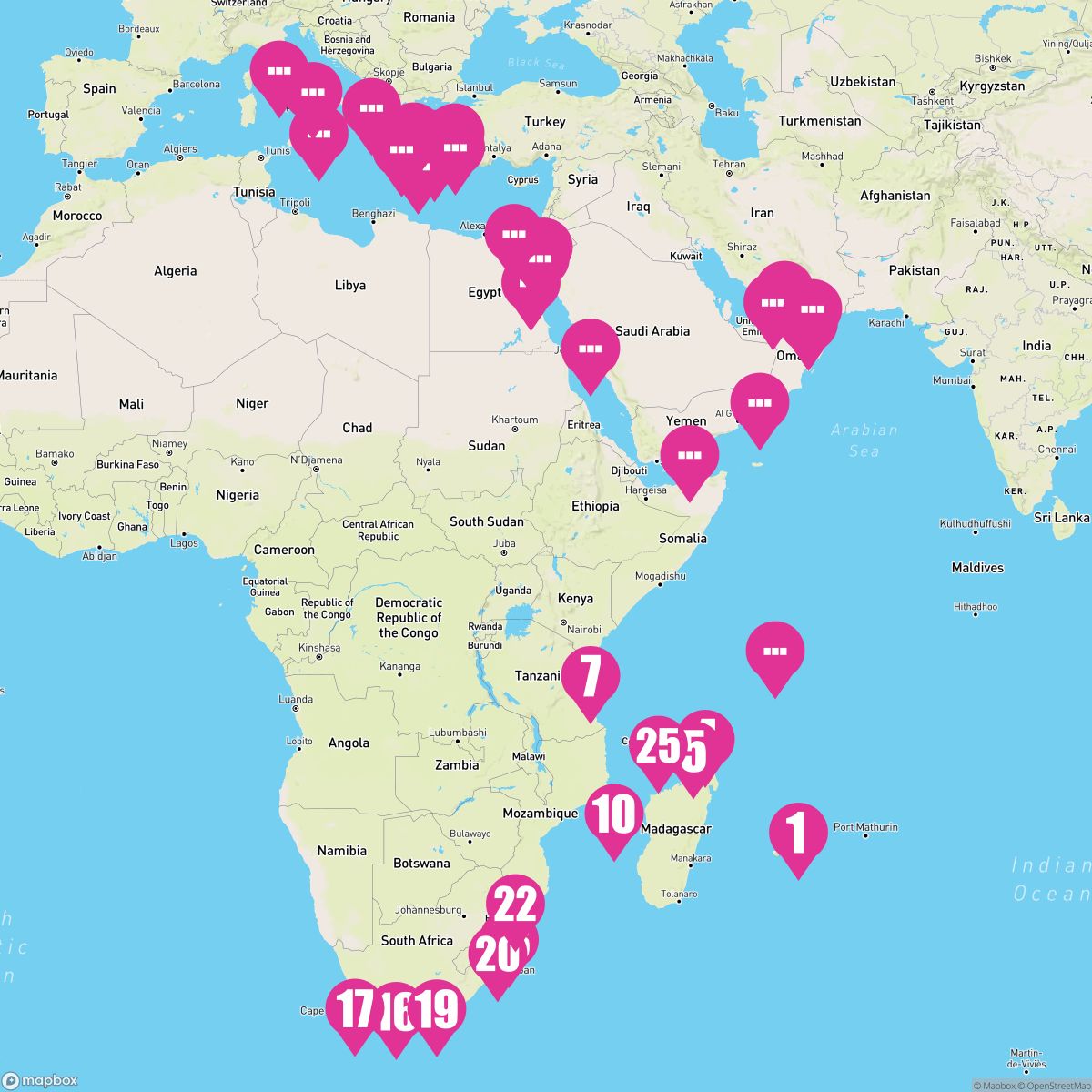 64 Night Indian Ocean Odyssey (Port Louis To Rome)