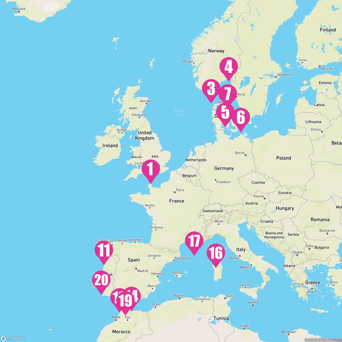 22 Night Mediterranean & Scandinavian Medley (Southampton Roundtrip)