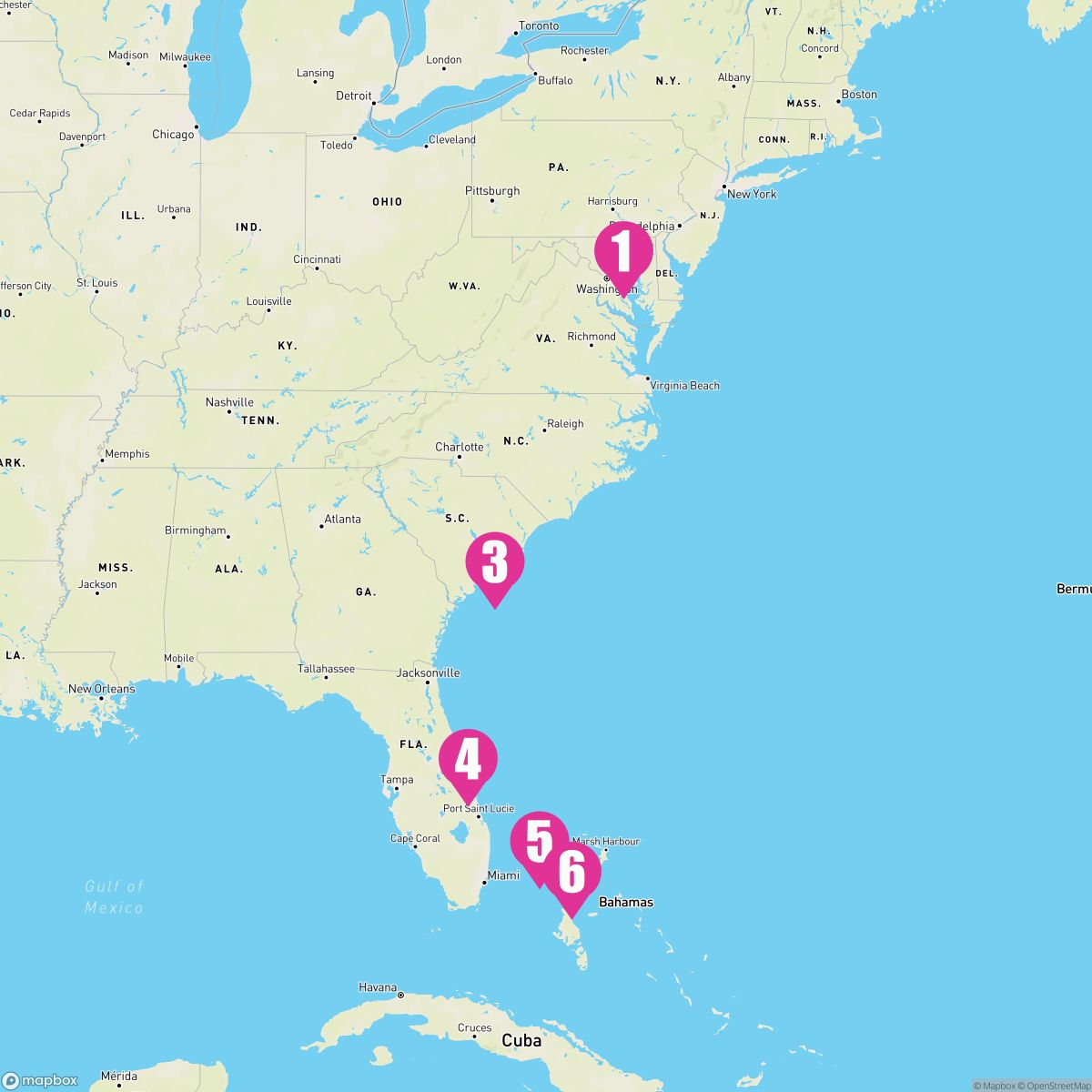 8 Night Southeast Coast & Bahamas (Baltimore Roundtrip)