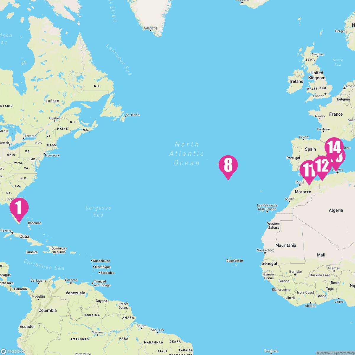13 Night Spain & Azores Transatlantic  (Port Canaveral To Barcelona)