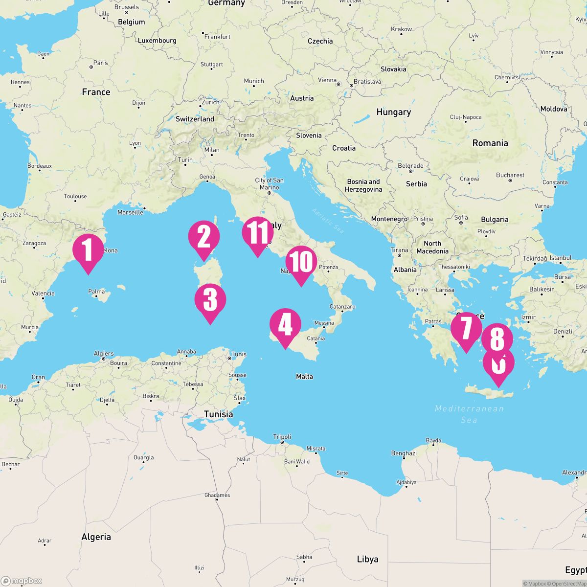 10 Night Western Mediterranean  (Barcelona To Rome)