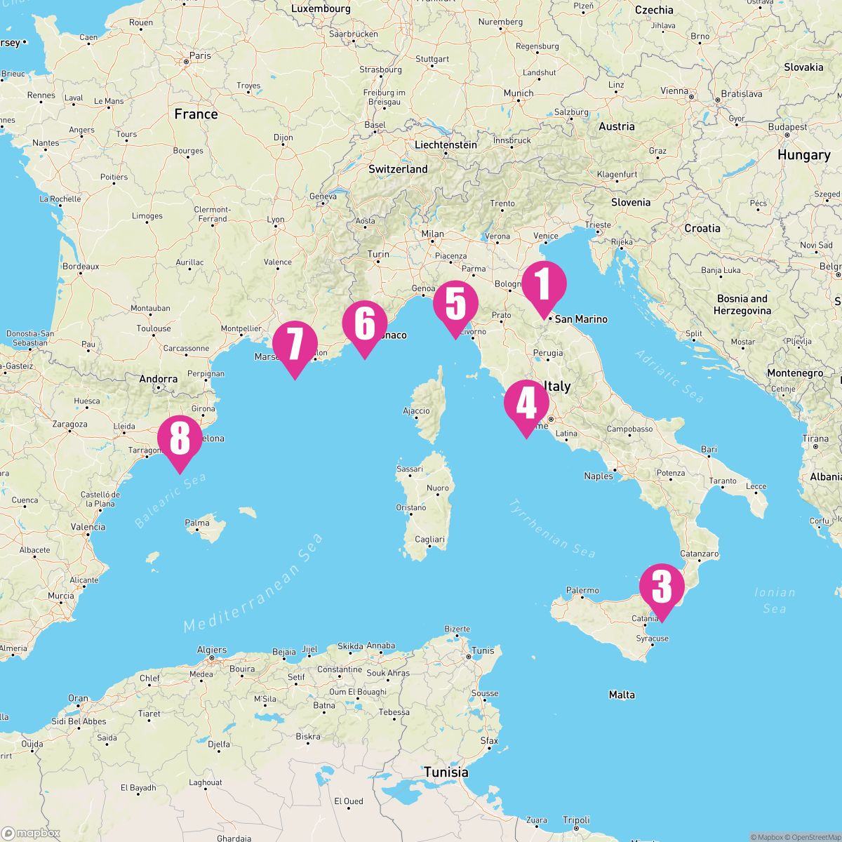 7 Night Western Mediterranean (Ravenna To Barcelona)