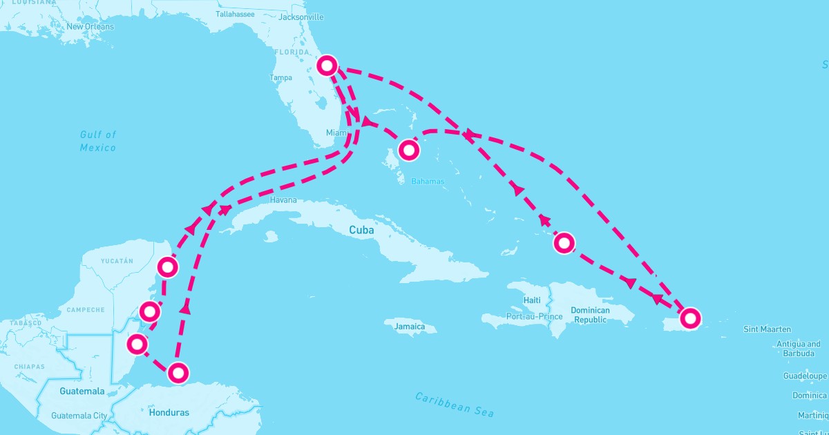 Caribbean Princess Jan 6, 2025 — 14-Night Port Canaveral Cruise from $2,330