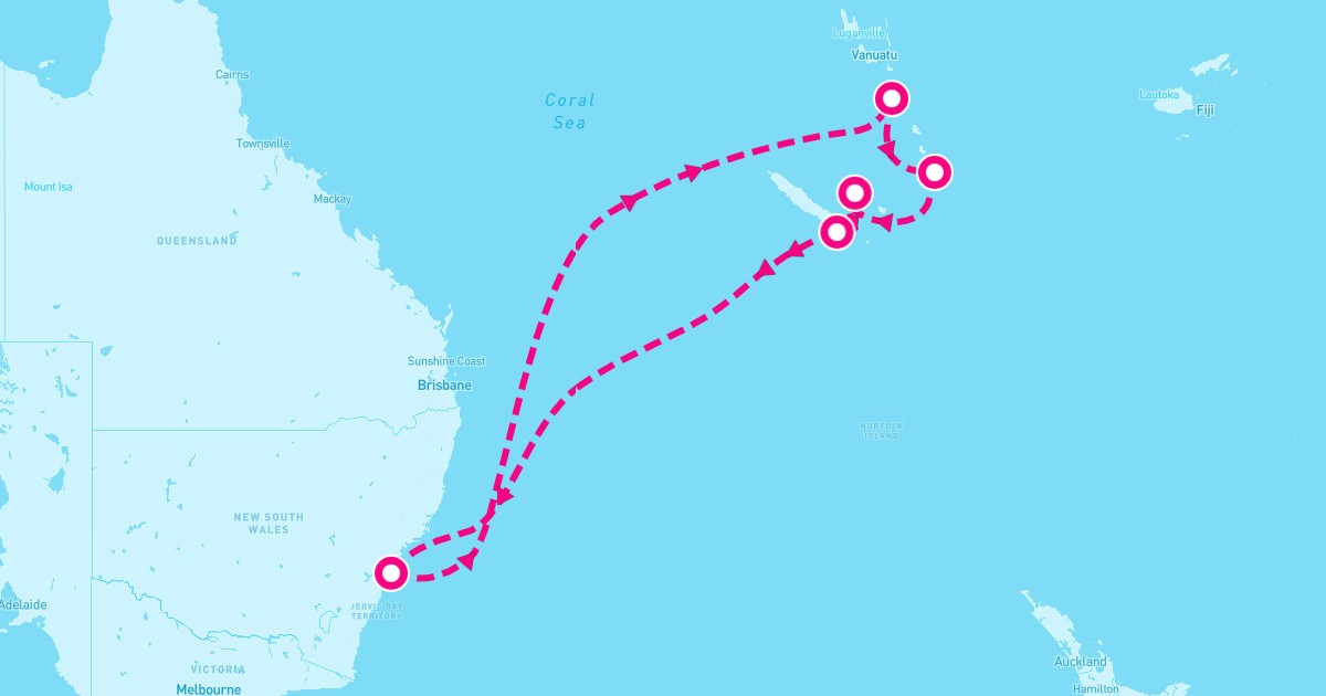 Splendor Map Carnival Splendor August 7, 2026 | 10-Night Cruise from $2,274