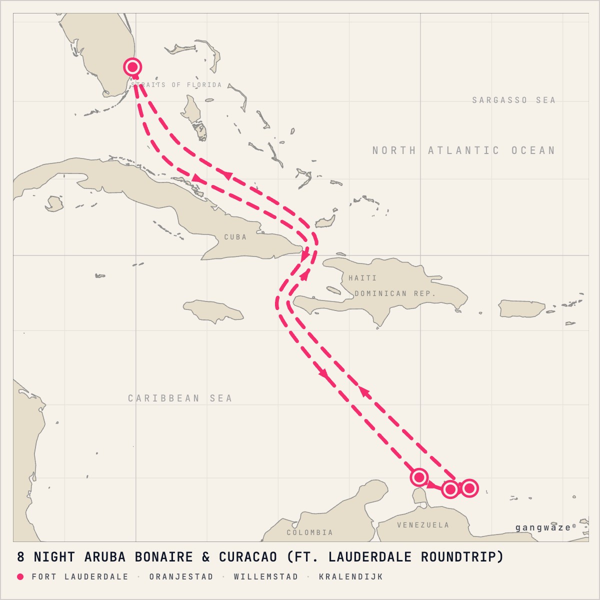 Redlection Map Celebrity Reflection Oct 10, 2026: 8-Night Aruba Bonaire & Curacao Cruise