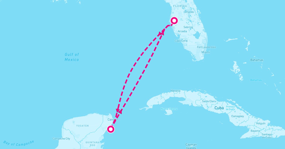 Margaritaville Islander - November 14th, 2025 - Cruise Map & Port Info