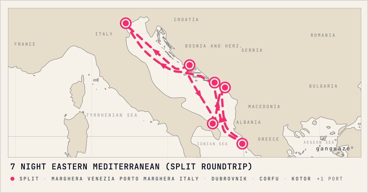 1035 Map MSC Armonia May 8, 2027 | 7-Night Cruise from $1,035