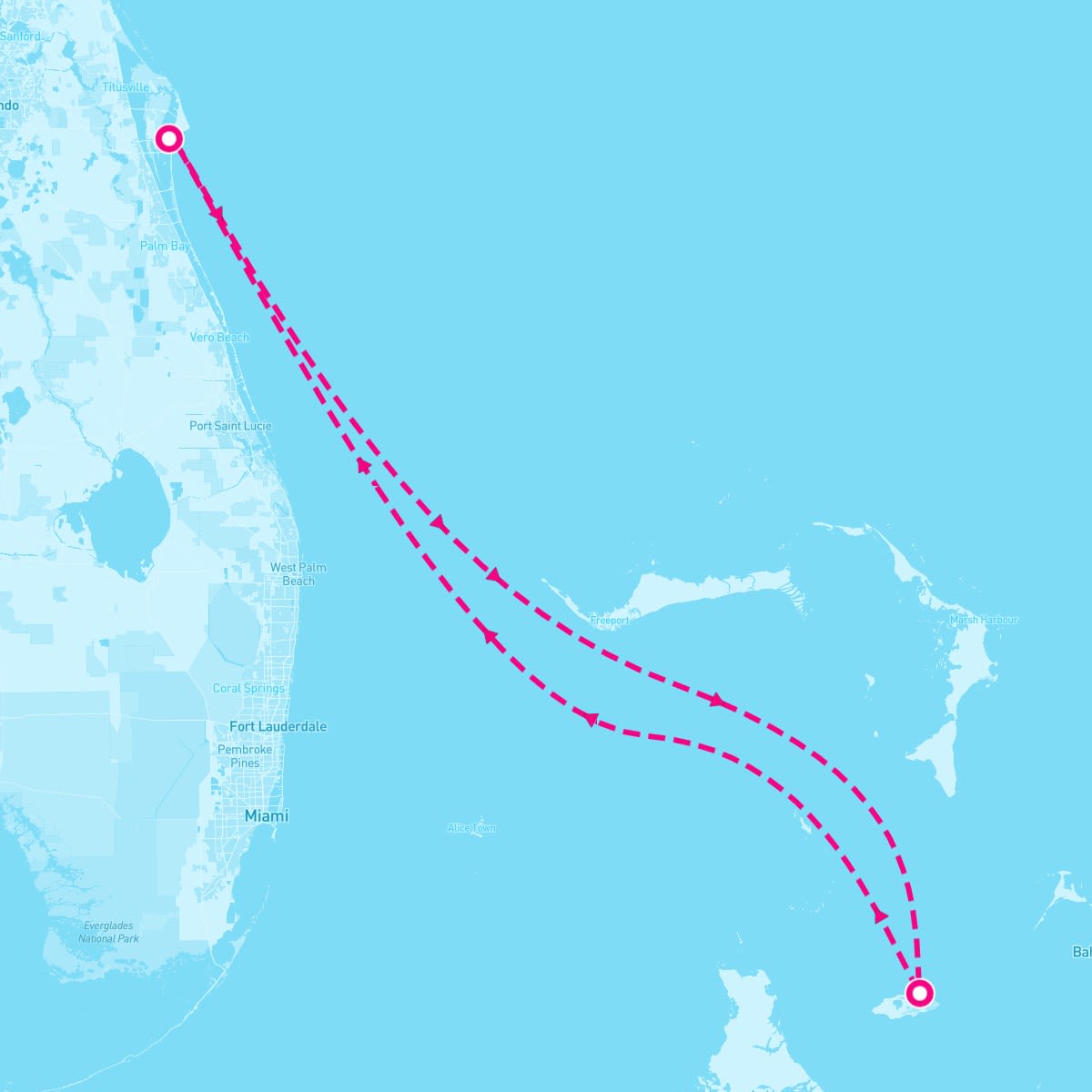 Allure of the Seas itinerary map for April 29, 2024 (4 nights)