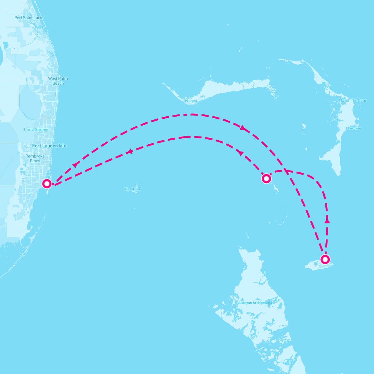 Allure of the Seas itinerary map for August 2, 2024 (3 nights)