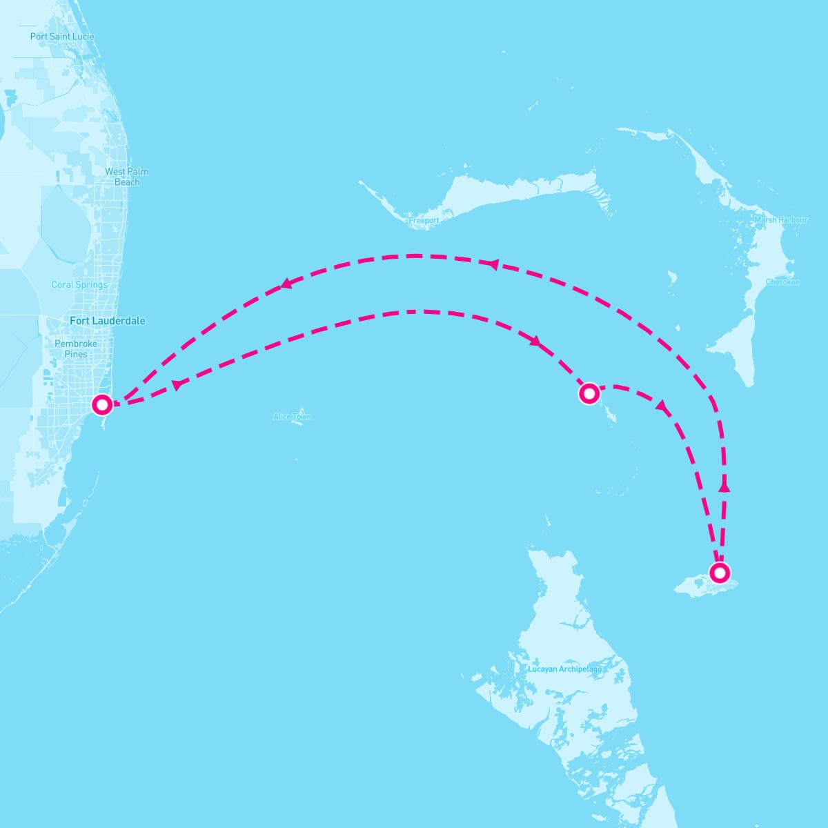 Allure of the Seas itinerary map for November 4, 2024 (4 nights)