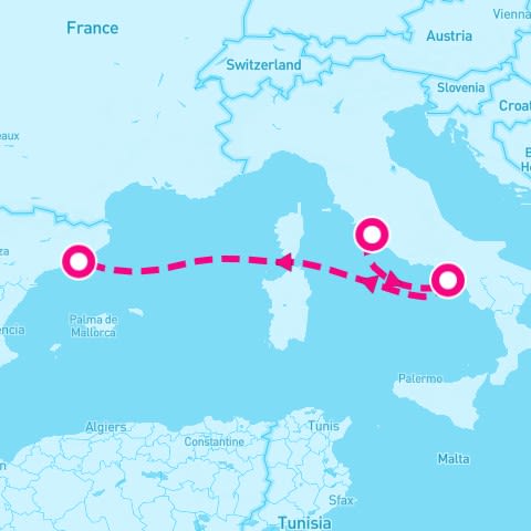 3 Night Western Mediterranean (Rome To Barcelona)